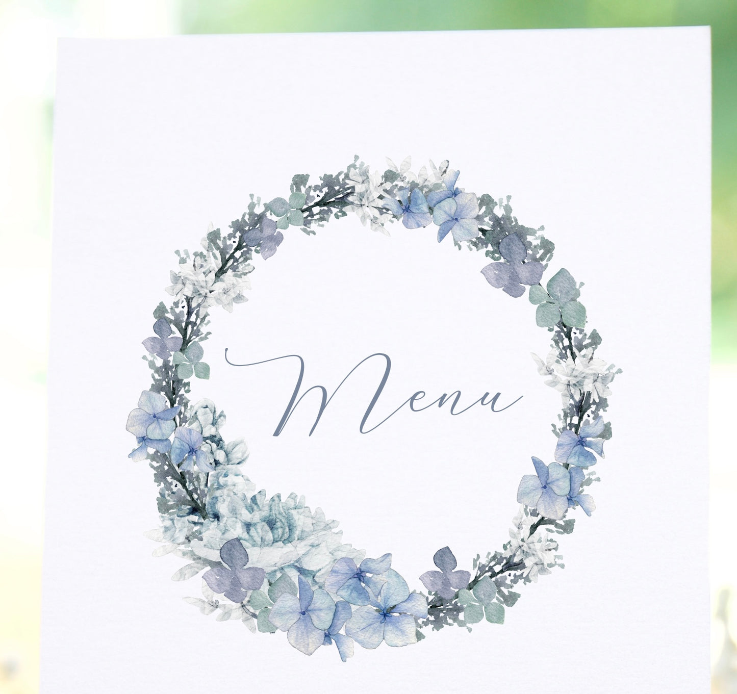 Wedding menu cards | Dusty blue wedding stationery | Menu cards for wedding table