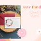 Burgundy Wreath Save the Date | Save our Date Wedding Invitations | Wedding Stationery | Calendar Save the Date