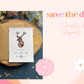 Rustic save the date with Stag design, Scottish themed wedding invitations