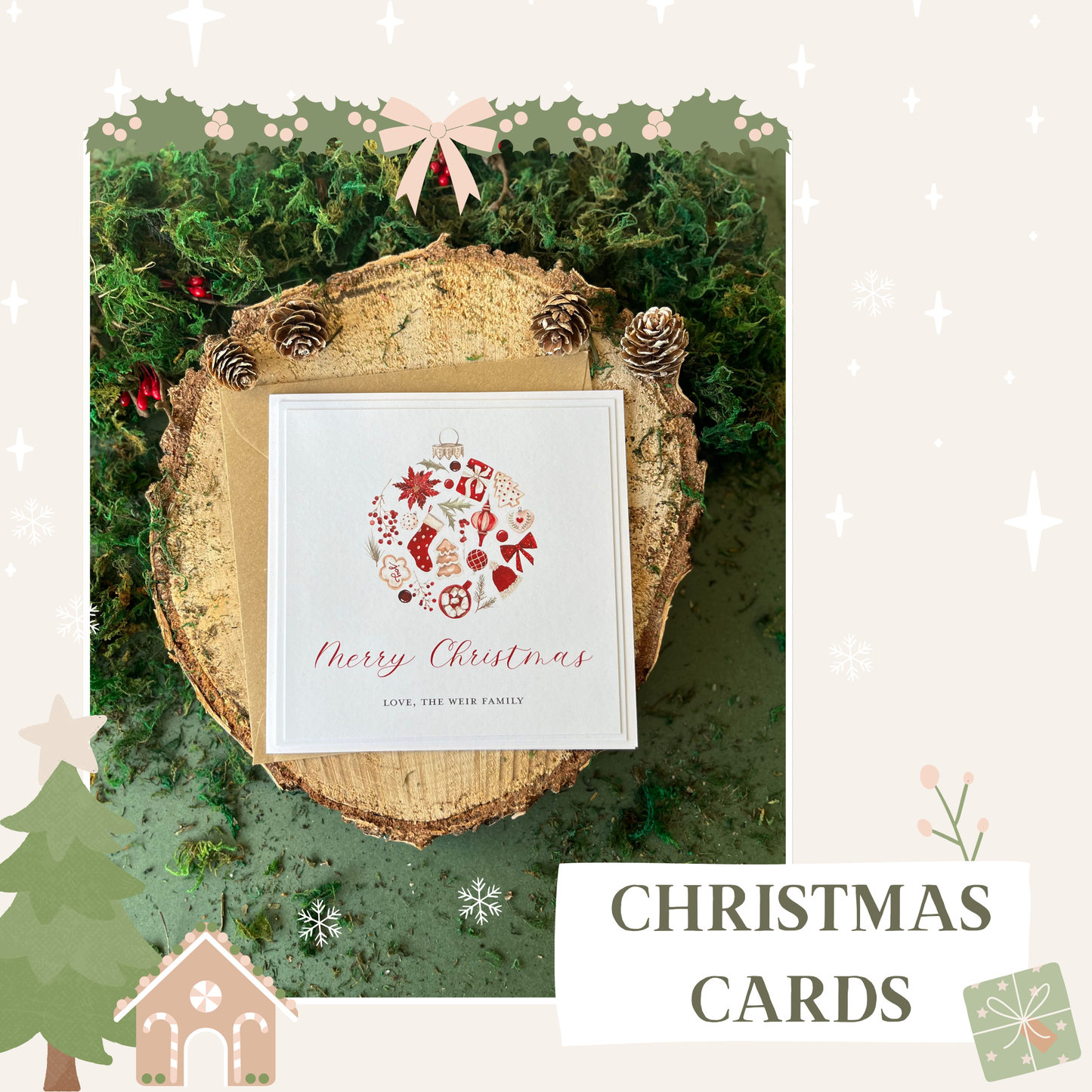 Personalised Bauble Christmas Card