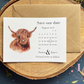 Highland Cow Save the Date Cards