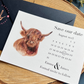 Highland Cow Save the Dates, Scottish Wedding Invitations