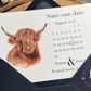 Highland Cow Save the Dates, Scottish Wedding Invitations