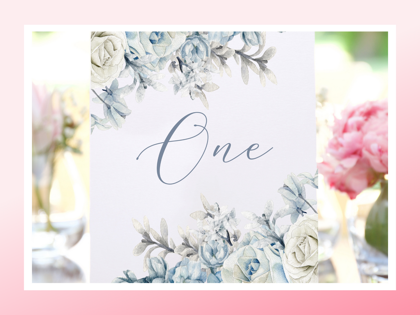 Table Numbers for Wedding | Dusty Blue Table Numbers | Wedding Decor