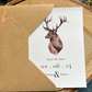 Rustic save the date with Stag design, Scottish themed wedding invitations