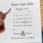 Highland Cow Save the Dates, Scottish Wedding Invitations