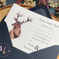 Save the date calendar with watercolour stag design, Rustic save the dates, Scottish wedding invitations