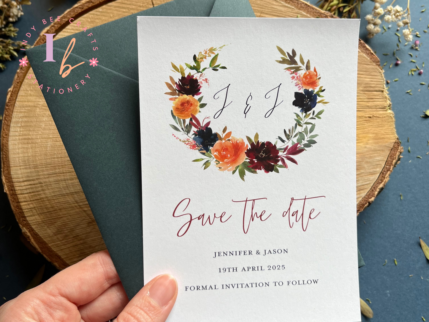 Floral Wreath Save the Dates