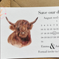 Highland Cow Save the Date Cards
