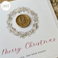 Rustic Wreath Personalised Christmas Card with Wax Seal