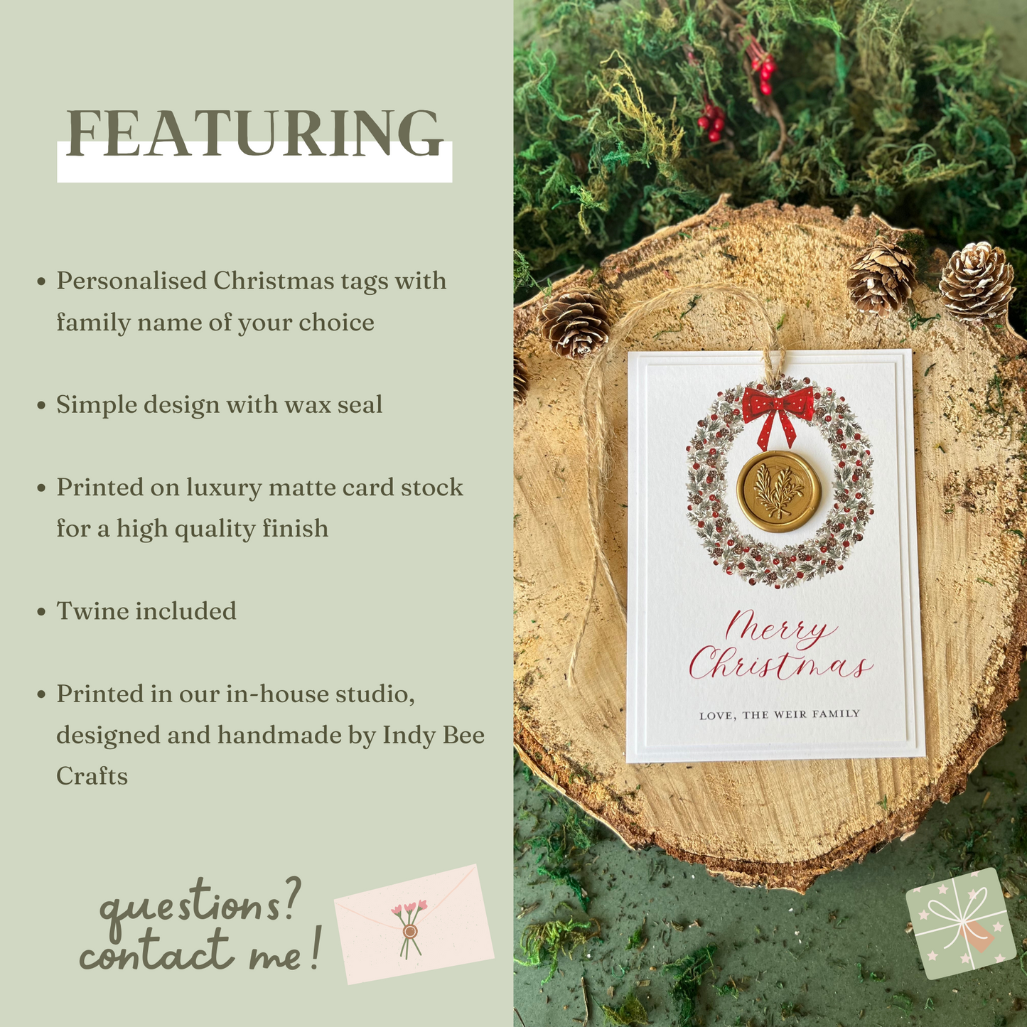Large Wax Seal Rustic Gift Tag