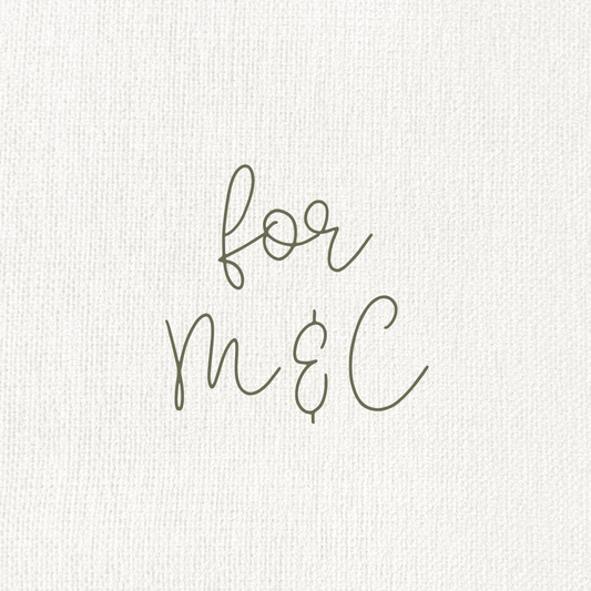 Custom for Melissa & Craig