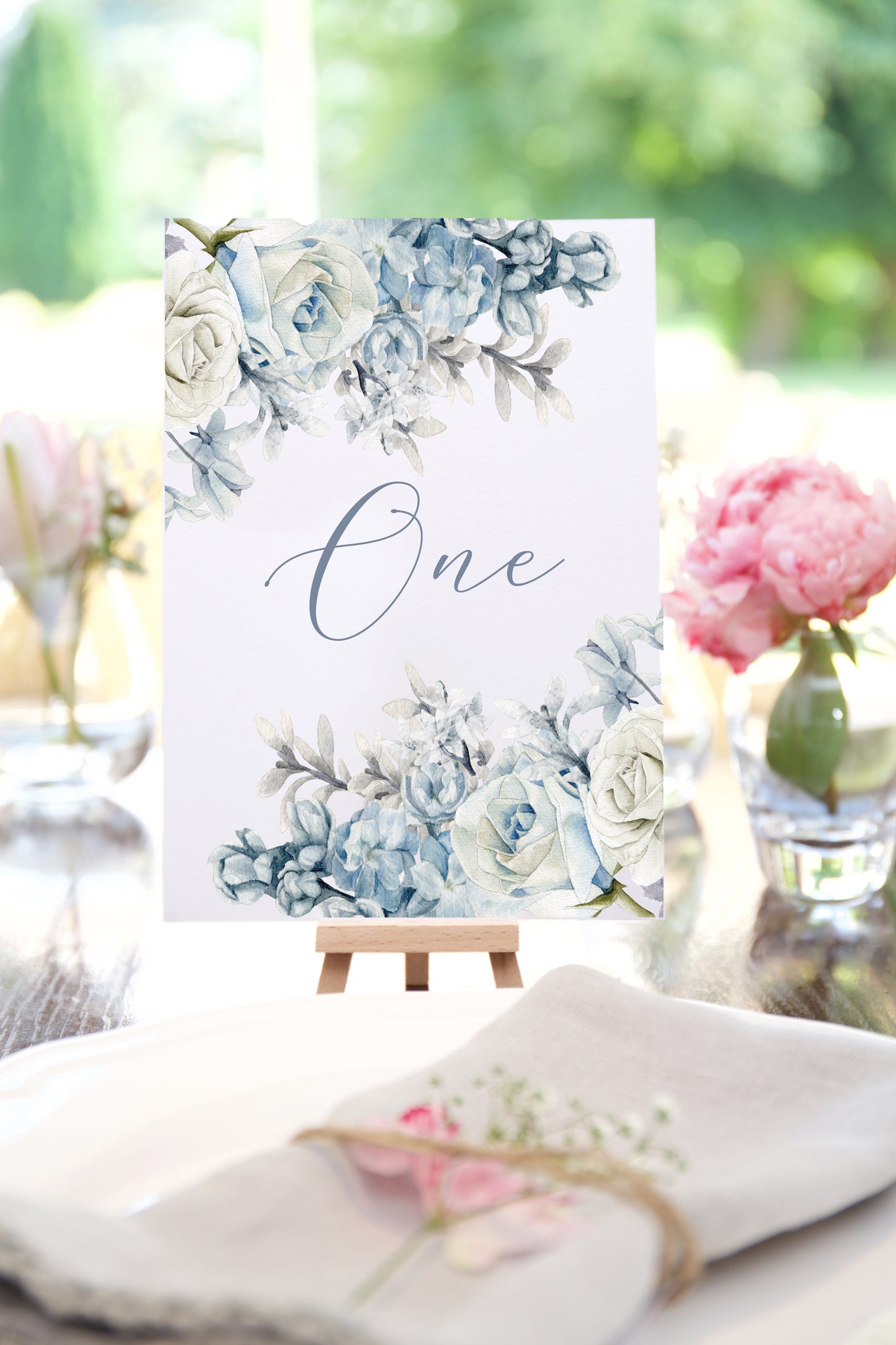 Table Numbers for Wedding | Dusty Blue Table Numbers | Wedding Decor