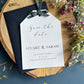 Save the date with tartan ribbon, luggage tag save the date