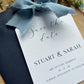 Luggage tag save the date with silk ribbon