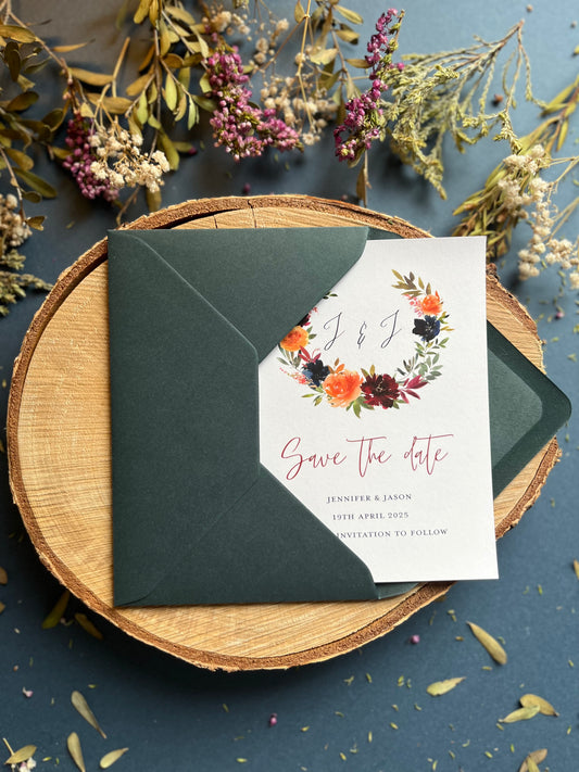 Floral Wreath Save the Dates