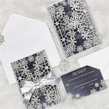 Load image into Gallery viewer, Winter Wedding Invitations - Snowflake Elegance
