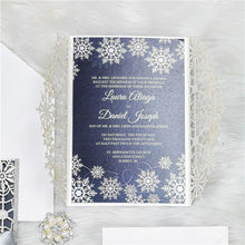 Load image into Gallery viewer, Winter Wedding Invitations - Snowflake Elegance
