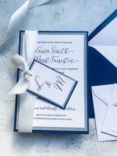 Load image into Gallery viewer, Navy and Silver Glitter A6 Invitation Bundle
