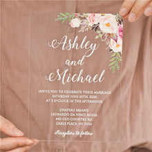 Load image into Gallery viewer, Classic Blush Pink Acrylic Wedding Invitation
