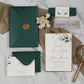 Emerald Green and Gold Wedding Invitation