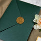 Emerald Green and Gold Wedding Invitation