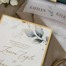 Load image into Gallery viewer, Emerald Green and Gold Wedding Invitation

