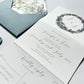 Concertina fold dusty blue wedding invitation set