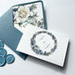 Concertina fold dusty blue wedding invitation set