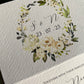 Green and white concertina wedding invitation set
