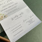 Green and white concertina wedding invitation set