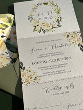 Load image into Gallery viewer, Green and white concertina wedding invitation set
