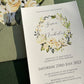 Green & White Floral Wedding Invitation Set