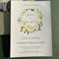 Green & White Floral Wedding Invitation Set