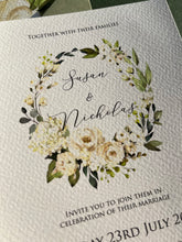 Load image into Gallery viewer, Green &amp; White Floral Wedding Invitation Set
