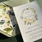Green & White Floral Wedding Invitation Set