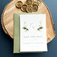 Sage green save the date with monogram greenery design
