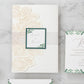 Ivory and Emerald Green Leaves Wedding Invitation