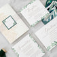 Ivory and Emerald Green Leaves Wedding Invitation