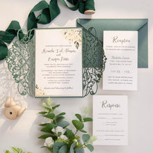 Load image into Gallery viewer, Soft Emerald Green Gatefold Wedding Invitation
