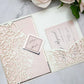 Ivory and Blush Shimmer Foiled Wedding Invitation Set