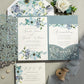 Dusty Blue Floral Wedding Invitation Set