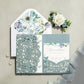 Dusty Blue Floral Wedding Invitation Set