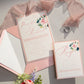 Soft Pink Florals and White Glitter Wedding Invitation