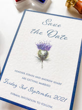 Load image into Gallery viewer, Watercolour Thistle Save the Date
