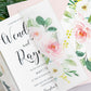 Pink Floral Vellum Wrap Invitation Set
