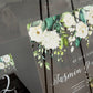 White Floral Clear Acrylic Welcome to our Wedding Sign
