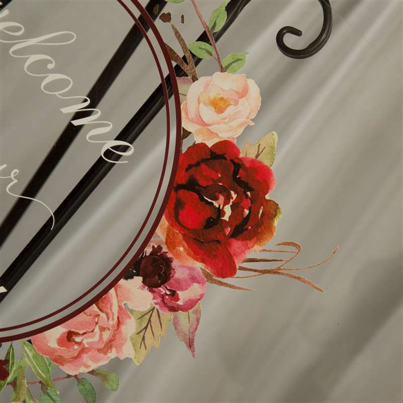 Circular Floral Clear Acrylic Welcome to our Wedding Sign