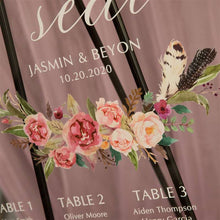 Load image into Gallery viewer, Feathers and Floral Clear Acrylic Table Plan
