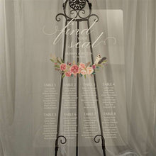 Load image into Gallery viewer, Feathers and Floral Clear Acrylic Table Plan
